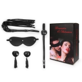 Эротический набор в черном цвете: маска, кляп, пэстисы, плётка - Notabu - купить с доставкой в Архангельске