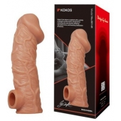 Телесная насадка на фаллос с отверстием для мошонки EXTREME SLEEVE - 17,6 см. - KOKOS - в Архангельске купить с доставкой