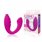 Ярко-розовый изогнутый вибромассажер - Cosmo