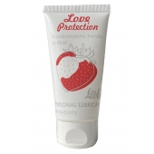 Лубрикант на водной основе с ароматом малины Love Protection Strawberry - 50 мл. - Lola Games - купить с доставкой в Архангельске