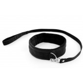 Черный ошейник My Rules с поводком - БДСМ Арсенал - купить с доставкой в Архангельске