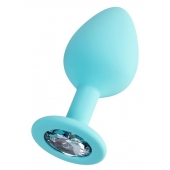 Мятная анальная втулка Brilliant с прозрачным кристаллом - 8 см. - ToyFa - купить с доставкой в Архангельске