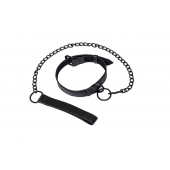 Черный ошейник Sin с поводком - Lola Games - купить с доставкой в Архангельске