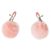 Зажимы на соски Angelic с розовыми меховыми шариками - Lola Games - купить с доставкой в Архангельске