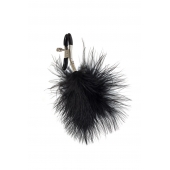 Зажимы на соски с черным пухом Euphoric - Lola Games - купить с доставкой в Архангельске