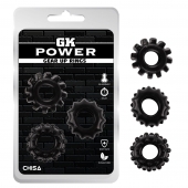 Набор из 3 черных эрекционных колец Gear Up Rings - Chisa - в Архангельске купить с доставкой