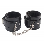 Черные оковы на ноги Obey Me Leather Ankle Cuffs - Chisa - купить с доставкой в Архангельске