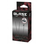 Черные зажимы на соски и клитор на цепочке DELUXE NIPPLE   CLIT CLAMPS - Dream Toys - купить с доставкой в Архангельске