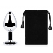 Серебристая анальная пробка с прозрачным стразом - 7,2 см. - Anal Jewelry Plug - купить с доставкой в Архангельске