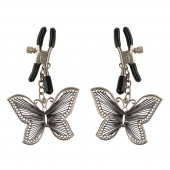 Зажимы на соски с бабочками Butterfly Nipple Clamps - Pipedream - купить с доставкой в Архангельске