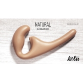 Бежевый безремневой страпон Seduction - 20,5 см. - Lola Games - купить с доставкой в Архангельске
