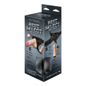 Черный пояс для женщин BEST SELECT с 3 насадками - LOVETOY (А-Полимер) - купить с доставкой в Архангельске