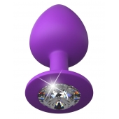 Фиолетовая анальная пробка со стразом Her Little Gem Large Plug - 9,5 см. - Pipedream - купить с доставкой в Архангельске