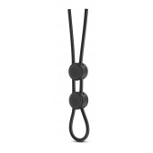 Черное двойное эрекционное лассо Silicone Double Loop Cock Ring - Blush Novelties - в Архангельске купить с доставкой