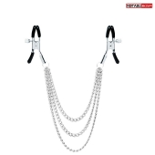 Оригинальные зажимы на соски с тройной цепочкой - Notabu - купить с доставкой в Архангельске