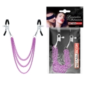 Оригинальные зажимы на соски с тройной розовой цепочкой - Notabu - купить с доставкой в Архангельске