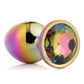 Голографическая анальная втулка с радужным кристаллом - 7,1 см. - Dream Toys - купить с доставкой в Архангельске