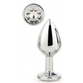 Серебристая анальная втулка с прозрачным кристаллом - 7,1 см. - Dream Toys - купить с доставкой в Архангельске
