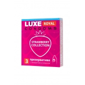 Презервативы с ароматом клубники LUXE Royal Strawberry Collection - 3 шт. - Luxe - купить с доставкой в Архангельске