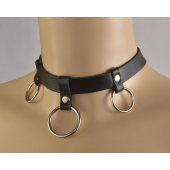 Черный чокер  Соло  с 3 кольцами - Sitabella - купить с доставкой в Архангельске