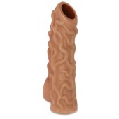 Телесная насадка с венками и открытой головкой Nude Sleeve M - 12 см. - KOKOS - в Архангельске купить с доставкой