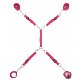 Ярко-розовый набор фиксаций на кровати Classic Bed Spreader - Lux Fetish - купить с доставкой в Архангельске