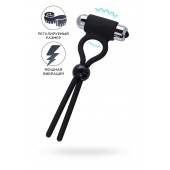 Черное эрекционное лассо Ect с виброэлементом - A-toys - в Архангельске купить с доставкой