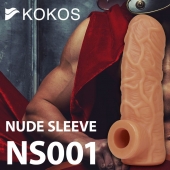 Телесная открытая насадка-реалистик с подхватом мошонки Nude Sleeve S - 10 см. - KOKOS - в Архангельске купить с доставкой