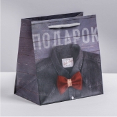 Ламинированный квадратный пакет «Мужской стиль» - 14 х 14 х 9 см. - Сима-Ленд - купить с доставкой в Архангельске