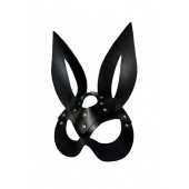 Черная кожаная маска зайки Miss Bunny - БДСМ Арсенал - купить с доставкой в Архангельске