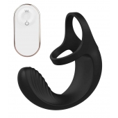 Черный анальный стимулятор с эрекционными кольцами Remote Couple Teaser - Dream Toys - в Архангельске купить с доставкой