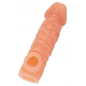 Телесная закрытая насадка с шершавой головкой Cock Sleeve Size L - 17,6 см. - KOKOS - в Архангельске купить с доставкой