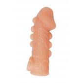 Телесная закрытая насадка с шишечками Cock Sleeve Size L - 17,6 см. - KOKOS - в Архангельске купить с доставкой