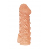 Телесная закрытая насадка с пучками шишечек Cock Sleeve Size L - 17,6 см. - KOKOS - в Архангельске купить с доставкой