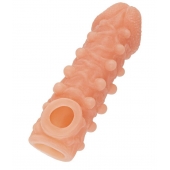 Телесная закрытая насадка с шариками Cock Sleeve Size S - 13,8 см. - KOKOS - в Архангельске купить с доставкой