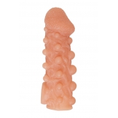 Телесная закрытая насадка с шариками Cock Sleeve Size M - 15,6 см. - KOKOS - в Архангельске купить с доставкой