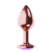 Пробка цвета розового золота с фиолетовым кристаллом Diamond Amethyst Shine L - 8,3 см. - Lola Games - купить с доставкой в Архангельске