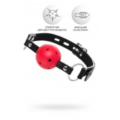 Красный кляп-шар на черных ремешках - ToyFa - купить с доставкой в Архангельске