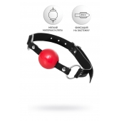 Красный кляп-шар на черных ремешках Anonymo - ToyFa - купить с доставкой в Архангельске