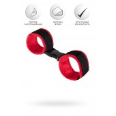 Красно-черные велюровые наручники Anonymo - ToyFa - купить с доставкой в Архангельске