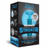 Голубой двусторонний мастурбатор MINI DOUBLE BUBBLE - Zolo - в Архангельске купить с доставкой