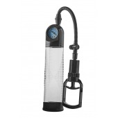 Прозрачная вакуумная помпа с манометром Deluxe Penis Pump - Dream Toys - в Архангельске купить с доставкой