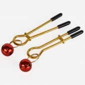 Золотистые зажимы с колокольчиками Gold - Sitabella - купить с доставкой в Архангельске