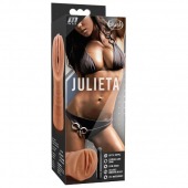 Мастурбатор-вагина цвета карамели Julieta с вибрацией - Blush Novelties - в Архангельске купить с доставкой