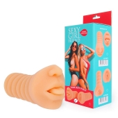 Телесный мастурбатор-ротик с высунутым язычком - Bior toys - в Архангельске купить с доставкой