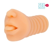 Телесный мастурбатор-ротик с высунутым язычком - Bior toys - в Архангельске купить с доставкой