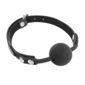 Черный силиконовый кляп-шарик на ремешках - Fetish Tentation - купить с доставкой в Архангельске