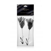 Зажимы для сосков с черными перьями Sweet Caress Feather Nipple Clumps - Sweet Caress - купить с доставкой в Архангельске