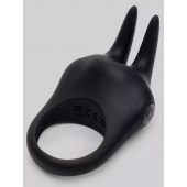 Черное эрекционное виброкольцо Sensation Rechargeable Vibrating Rabbit Love Ring - Fifty Shades of Grey - в Архангельске купить с доставкой