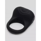 Черное эрекционное виброкольцо Sensation Rechargeable Vibrating Love Ring - Fifty Shades of Grey - в Архангельске купить с доставкой